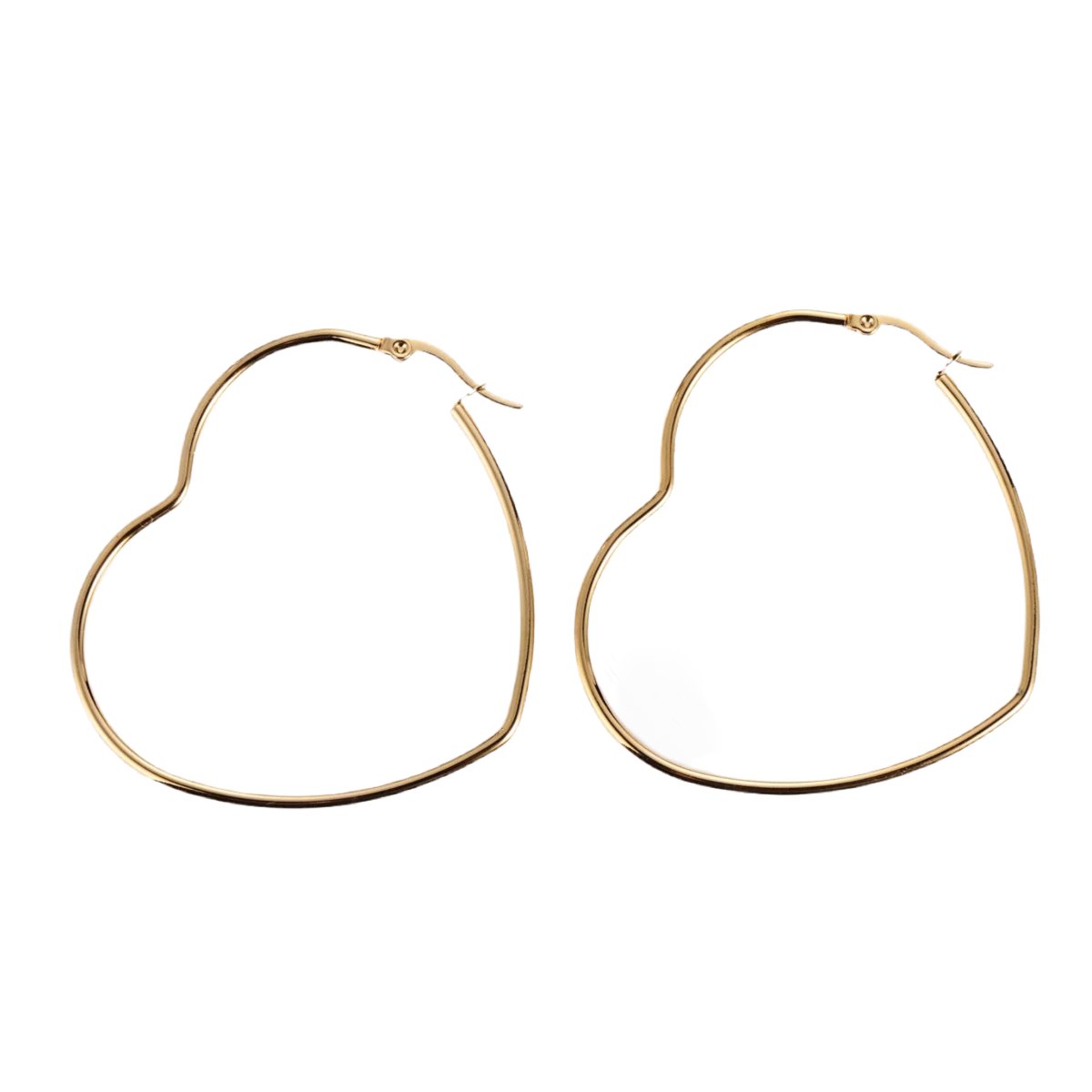 Gold Heart Hoop Earrings